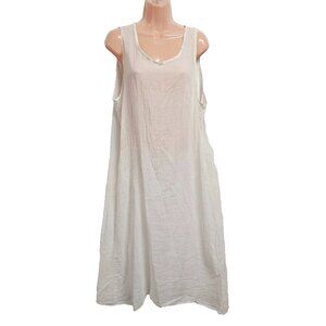 Catwalk Studio Made in Italy Ethereal Midi Dress Women One Size White Cotton